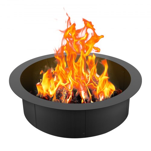 

VEVOR Anneau de foyer, diamètre extérieur 914,4 mm diamètre intérieur 762 mm, hauteur 254 mm, doublure en acier au carbone robuste, anneau de feu de camp au-dessus ou sol, pour camping en plein air