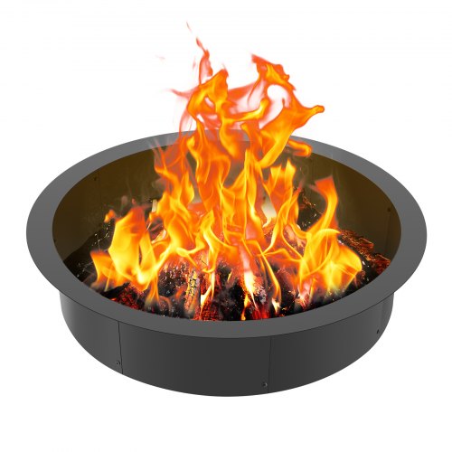 

VEVOR Anneau de foyer, diamètre extérieur 1016 mm diamètre intérieur 914,4 mm, hauteur 254 mm, doublure en acier au carbone robuste, anneau de feu de camp au-dessus ou sol, pour camping en plein air