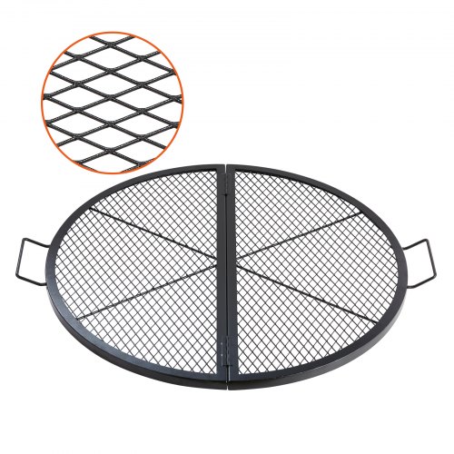 

VEVOR Grille de Cuisson 91 cm de Diamètre Grille de Barbecue Ronde Pliable et Portable en Acier Capacité de Charge 20 kg Matériel Ustensile pour Foyer Braséro BBQ Grillade Pique-Nique Camping Jardin