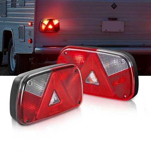 

VEVOR Feux de Remorque 2PCs 12 V, Feux Arrière/Stop/Clignotant/de Plaque d'Immatriculation/de Recul/Antibrouillard, Kit d'Éclairage de Remorque Étanche avec Faisceau de Câbles, pour Camping-car