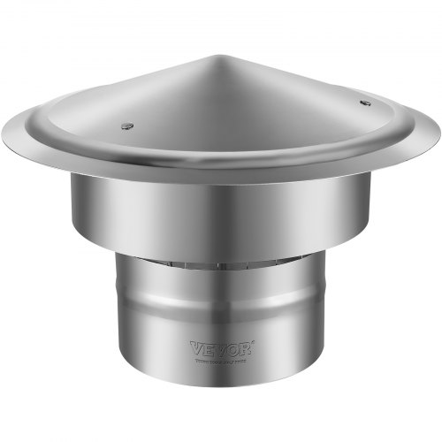 VEVOR Chapeau de Cheminée ?150 mm Chapeau de Conduit de Cheminée Base Ronde Acier inoxydable 304 Cou