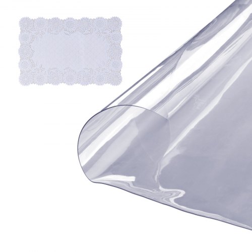 Nappe ronde en plastique souple transparent découpée sur mesure