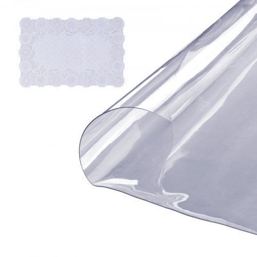 

VEVOR Nappe Ronde Transparente 123 cm Film de Table Transparent en PVC Épaisseur 1,5 mm Imperméable Découper sur Mesure avec Nappe en Tissu 45x30 cm Protection de Table à Manger Cuisine Restaurant