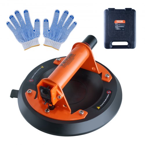 

VEVOR Ventouse de Carrelage 203 mm Ventouse de Vitre Charge 278 kg avec Poignée ABS Boîte de Transport PP Paire de Gants Ventouse de Levage Industriel pour Plaques de Verre Granit Carrelage
