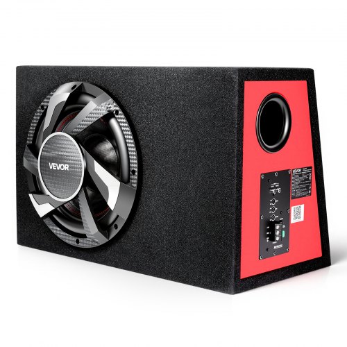 

VEVOR Caisson de Basses Actif pour Voiture 305 mm, Subwoofer Amplifié avec Amplificateur Intégré 245 W RMS, Haut-Parleur Préinstallé, Kit de Câblage, pour Système Audio Automobile, Forme Trapézoïdale