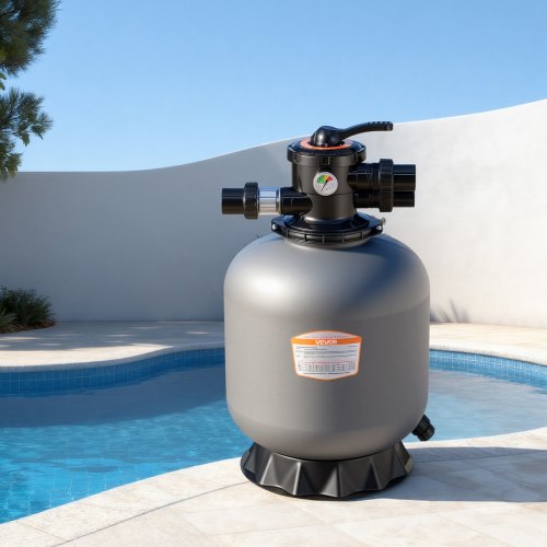 

VEVOR Filtre à Sable 45,2 cm Filtre à Sable Piscine 151,4 L/min pour Piscine Hors Sol Creusée, Vanne à 7 Voies, Filtration, Lavage à Contre-courant, Rinçage, Recirculation, Vidange, Hivernage, Fermé