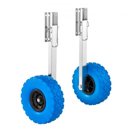 

VEVOR Roues de Mise à l'Eau de Bateau, Capacité 136,1 kg, 260 mm Roues de Halage de Tableau Arrière en Acier Inox avec Pneu en PVC, Pliables, 4 Goupilles, pour Bateaux de Pêche Gonflables de 4 m