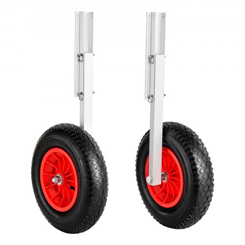 

VEVOR Roue de Mise à l'Eau 1 Paire, Roue de Halage Relevable 38,1 cm Charge 136,1 kg, pour Tableau Arrière Bateaux Gonflables Annexes de 4,5 m, en Alliage d'Aluminium, Pneus Gonflables en Caoutchouc