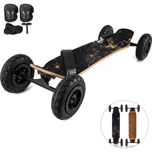 VEVOR Skateboard Professionnel 94x20 cm Longboard Skateboard Cruiser avec Roues 50x20 cm Moutainboar