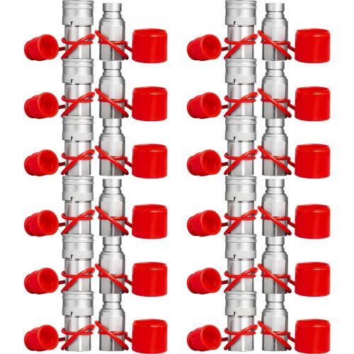 

VEVOR Coupleur Hydraulique Rapide pour Chargeuse Compacte, Corps 1/2" Corps Filetage NPT 1/2", Raccord Rapide Hydraulique 12 Paires en Acier Trempé, 27,6 MPa (ISO 16028), Connexion Rapide