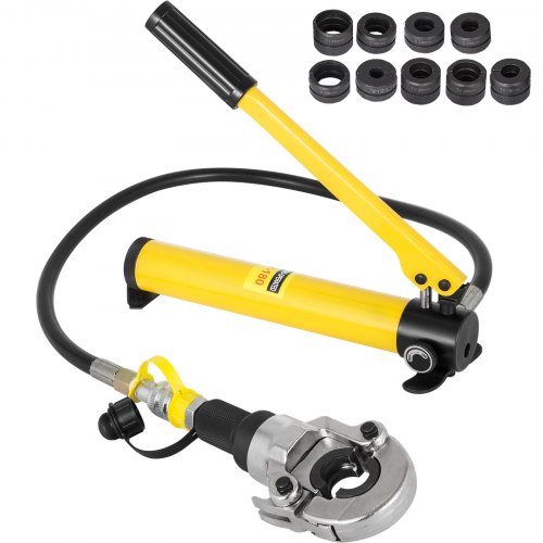 VEVOR Pince à Sertir Hydraulique Forme TH/V 12-28/16-32 Kit de Pince de Sertissage Multicouche Force de Pression 6 T Sertisseuse Tête Pivotante à 360°, avec Bouteille pour Tuyaux PE PEX PB