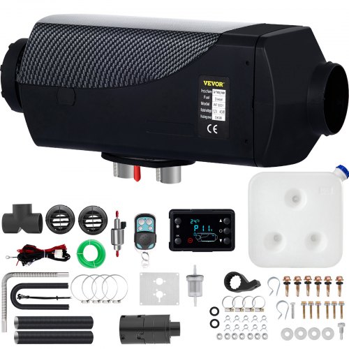 VEVOR Chauffage Diesel 12v 5kw Consommation: 0,11-0,51 (L/h), Interrupteur LCD Télécommande Inclus, Accessoires Complets, pour Camions RV Bateaux