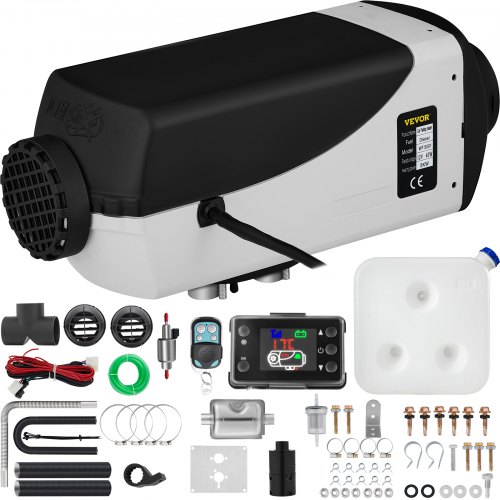 VEVOR Chauffage Diesel 12v 5kw Consommation: 0,11-0,51 (L/h), Interrupteur LCD & Télécommande, 51 Accessoires Complets, pour Camions RV Bateaux Chambres