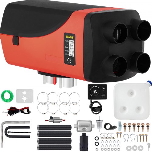 VEVOR Chauffage Diesel 12V 8KW en Aluminium, Interrupteur sans Affichage Rotatif, Silencieux Inclus, Consommation 0,21-0,65 L/H, pour Camions RV Bateaux