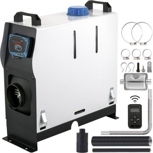 VEVOR Chauffage Diesel 8KW 12V Tout en Un Conception Mince 15cm de large, Interrupteur LCD Amélioré, Consommation: 0,1-0,24 L, Télécommande et Silencieux Inclus Pour Camions Navires Chambres