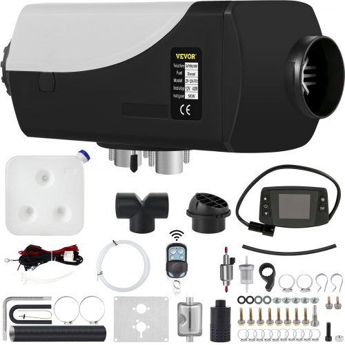 VEVOR Chauffage Diesel 12v 5kw Consommation: 0,11-0,51 (L/h), Interrupteur LCD Avancé & Télécommande, Accessoires Complets, pour Camions RV Bateaux Chambres