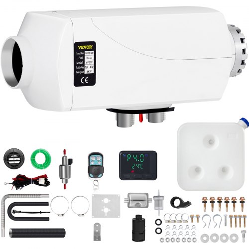 VEVOR Chauffage Diesel 12v 8kw Interrupteur avec Ecran LCD Silencieux et Commande à Distance Inclus, Consommation: 0,21-0,65 L/H, pour Camions RV Bateaux