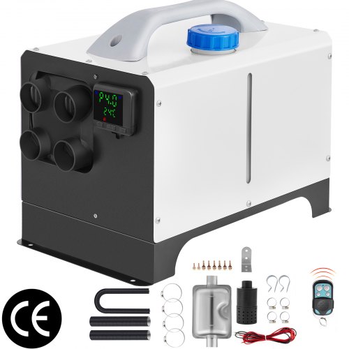 VEVOR Chauffage de Stationnement Diesel, 5 kW 12 V Réchauffeur d'Air Diesel, Contrôle Télécommande Réchauffeur de Stationnement, Chauffage Rapide Chauffage de Voiture, LCD Accessoires Complets Blanc