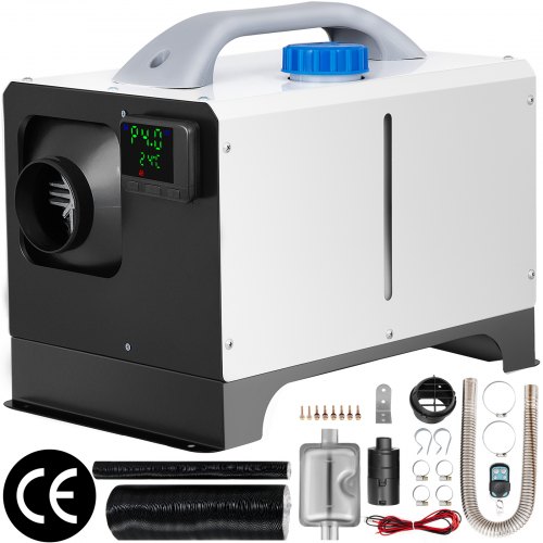 VEVOR Chauffage de Stationnement Diesel, Tout en Un 8 kW 12 V Réchauffeur d'Air Diesel, Télécommande Chauffage de Voiture, Chauffage Rapide Réchauffeur de Stationnement, LCD Noir Camping Car Blanc