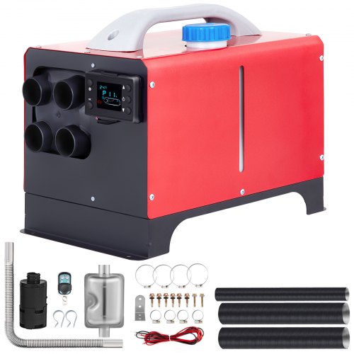VEVOR Chauffage Diesel 8KW 12V Tout en Un, LCD amélioré, Consommation: 0,1-0,24 L, 4 Sorties, Télécommande et Silencieux Inclus Pour Camions Navires Chambres