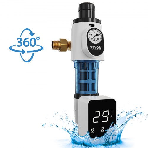 

VEVOR Préfiltre à eau rotatif de 40 microns pour toute la maison, filtre à sédiments d'eau de puits, 19 mm G-M + 25,4 mm G-M, débit élevé 4 T/H, pour systèmes de filtration d'eau dans toute la maison
