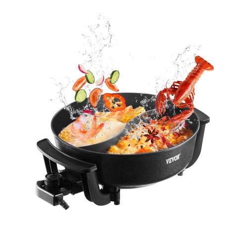 

VEVOR Appareil à Fondue Chinoise Shabu Shabu 5 L, Marmite Électrique 1360 W, avec Séparateur Double Saveur et Couvercle en Verre, Casserole Antiadhésive, Contrôle de la Température, Dîner en Famille