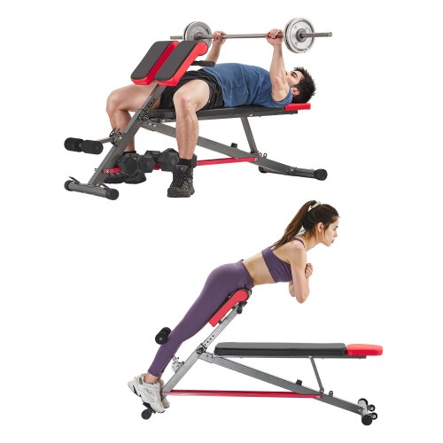 

VEVOR Banc de Musculation Multifonction pour Entraînement Complet du Corps, Banc Lombaire Hyperextension Réglable, Chaise Romaine Capacité de 300 kg, pour Fitness Dos Bras Abdomen Gym Domicile