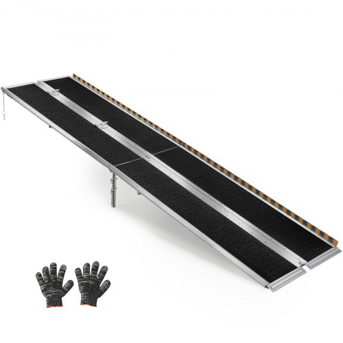 

VEVOR Rampe pour Fauteuil Roulant Pliable 3045x745 mm, Rampe d'Accès PMR Portable en Aluminium Antidérapante, Capacité de Charge 362,9 kg, pour Marches, Entrées, Escaliers, Seuils de Porte et Scooters