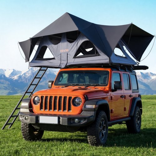 

VEVOR Tente de Toit pour Voiture Pliable, Tente de Toit à Coque Rigide pour 2-3 Personnes, pour Camping Caravane SUV, en Aluminium, Étanche et Coupe-vent, avec Éclairage LED, Matelas et Fenêtres