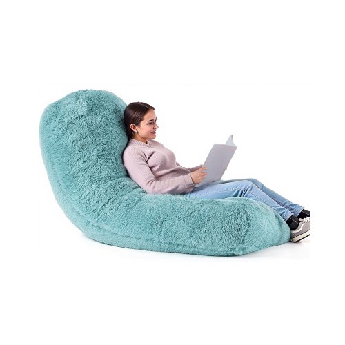 

VEVOR Pouf avec Housse Amovible et Lavable en Peluche Moelleuse Bleu pour Salon