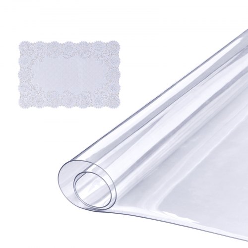 VEVOR Nappe Rectangle Transparente 46x123,2 cm Film de Table Transparent en PVC Épaisseur 1,5 mm ave