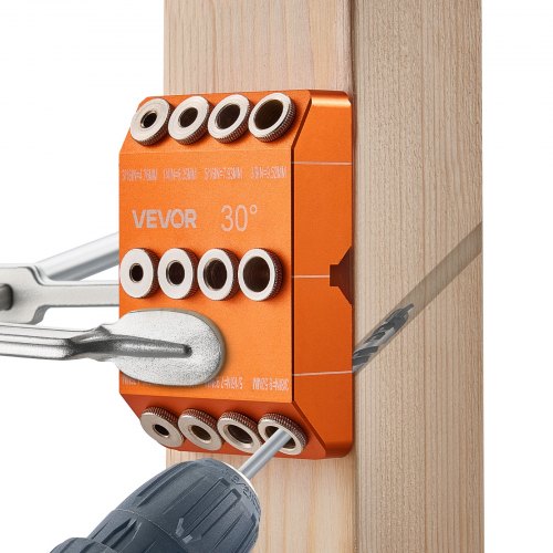 

VEVOR Guide de Perçage à Angle de 30/45/90°, Gabarit de Perçage de Précision Portable, 4 Tailles, en Alliage d'Aluminium, Aide au Perçage de Trous Inclinés ou Horizontaux, pour Menuiserie, Orange