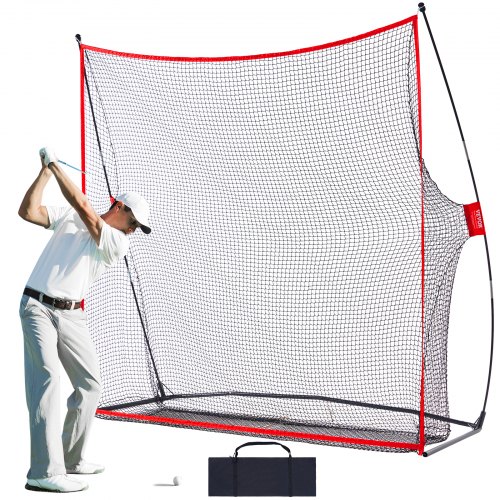 

VEVOR Filet d'Entraînement au Golf 214x239 cm, Champ de Conduite Personnel pour Une Utilisation Intérieure ou Extérieure, avec Cadre en Fibre de Verre Solide et Sac de Transport, Matériels de Golf