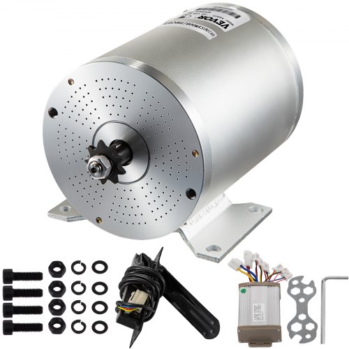 48V DC 1800 Watt Electric Motor with 9Tooth #8 Chain Sprocket and Mounting Bracket for Go Karts Scooters & E-bike