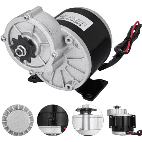 Moteur Electrique Brossé 24v 350w Rotation Réversible Pignon 410-9t 18.4a