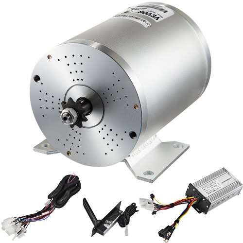 VEVOR Moteur Sans Brosse 1800 W 48 V, Moteur Électrique Sans Balai, Moteur à Courant Continu Sans Balai, pour voiture électrique/moto électrique/tricycle électrique/voiturettes de golf électriques