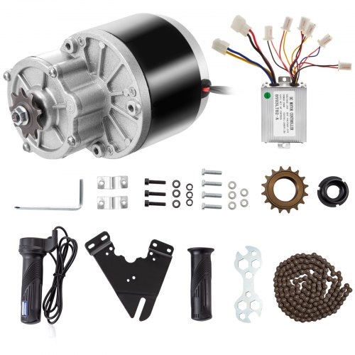 VEVOR Moteur Electrique Brossé 24V250W,9 pièces/Ensemble Moteur Electrique avec Balai pour voiture électrique/moto électrique/tricycle électrique/voiturettes de golf électrique