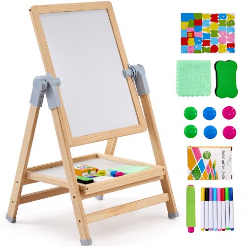 

VEVOR Chevalet d'Art Enfants Tableau Magnétique Blanc Noir Double Face en Bois