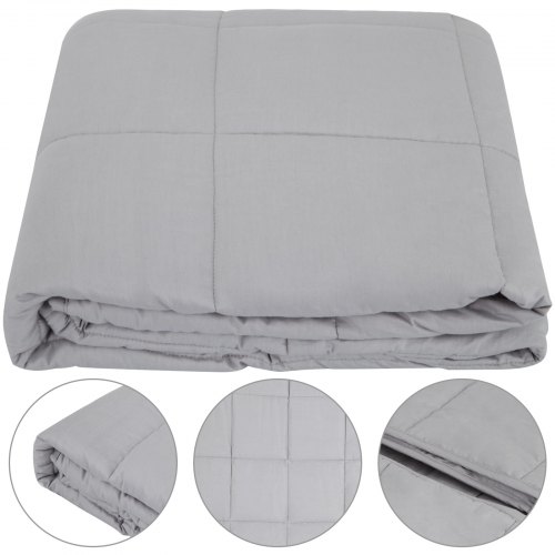 Couverture Pondérée 6.8kg 122x183 Cm Couche Intérieure Inodore Gris Claire