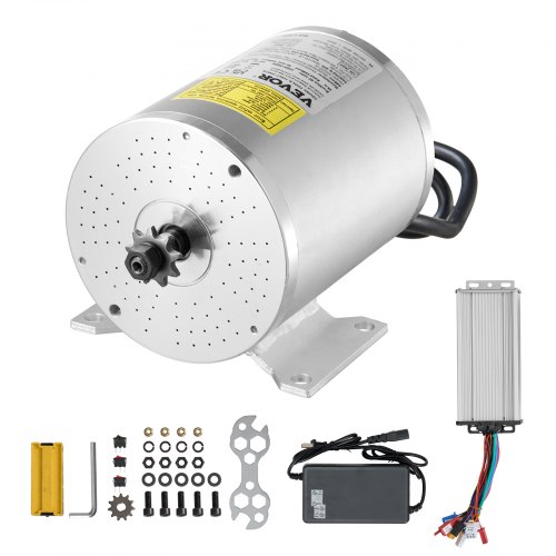 

VEVOR Kit de moteur électrique sans balais, 1800 W, moteur électrique CC avec contrôleur de vitesse amélioré, 48 V 4500 tr/min, moteur électrique sans brosse, pour kart, vélo électrique, moto, scooter