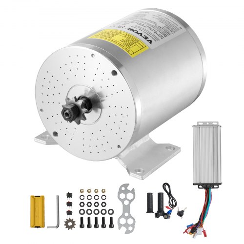 

VEVOR Kit de moteur électrique sans balais, 2000 W, moteur électrique CC avec contrôleur de vitesse amélioré, kit de poignée d'accélérateur, 48 V 4300 tr/min, pour kart, vélo électrique, moto, scooter