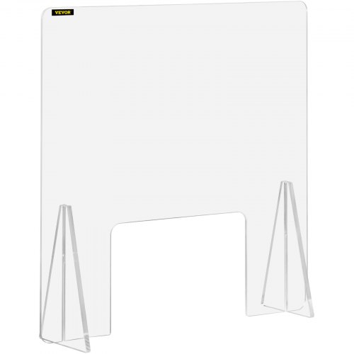 VEVOR Écran de Protection Acrylique Hygiaphone en 61x61cm Panneau de Séparation Transparent Passe 20x30cm Écran de Séparation Anti-Contamination Séparateur Table Comptoir Bureau