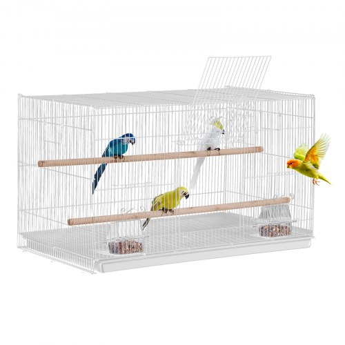 

VEVOR Petite Cage à Oiseaux en Métal 455 mm pour Perruches Calopsittes Blanc