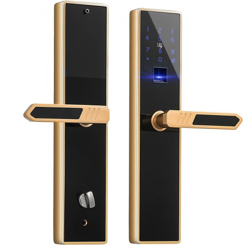 Serrure Intelligente Antivole Digitale Durable Pour Porte Maison En Noir Doré