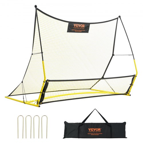 VEVOR Filet de Rebond Football 183x130 cm Rebondisseur pour Entraînement Football 2 en 1 Tube en Fer