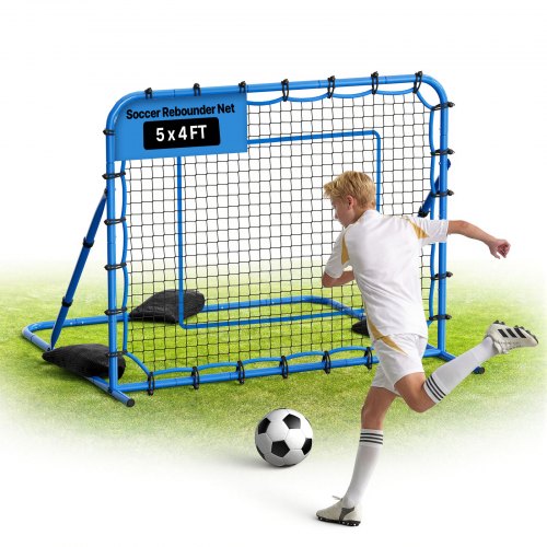 

VEVOR Filet de Rebond de Football 157x122 cm, Rebondisseur Foot à Angle Réglable, Équipement d'Entraînement pour Contrôle et Passe Football Adolescents Adultes, Cadre en Fer Robuste et Filet en PE