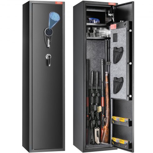 

VEVOR Armoire à 5 Fusils, Coffre-fort pour Fusils avec Empreinte Digitale et Serrure Numérique, Rangement pour Fusils avec Casier de Rangement Intégré, Étagère Amovible pour Arme Longue et Pistolet