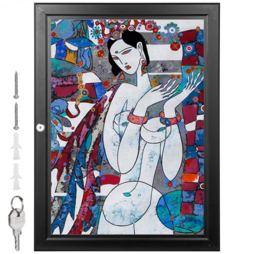 VEVOR Cadre de Poster A3, Cadre d'Affichage en Aluminium Verrouillable Mural 42 x 29,7 cm, Cadre d'Affiche Vitrine d'Affichage, pour Toile Photo Affiche Publicité Annonces Cinéma Magasins (Noir)