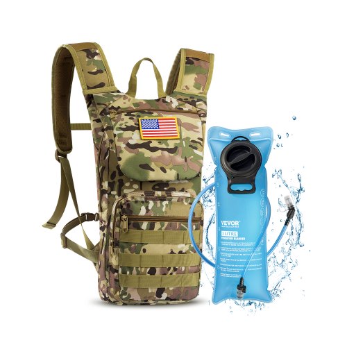 

VEVOR Sac à dos d'hydratation, 18 L, sac à dos d'eau avec poche à eau en TPU 3 L, sac à dos de randonnée militaire avec rangement pour hommes femmes, pour randonnée, course à pied, cyclisme, camping