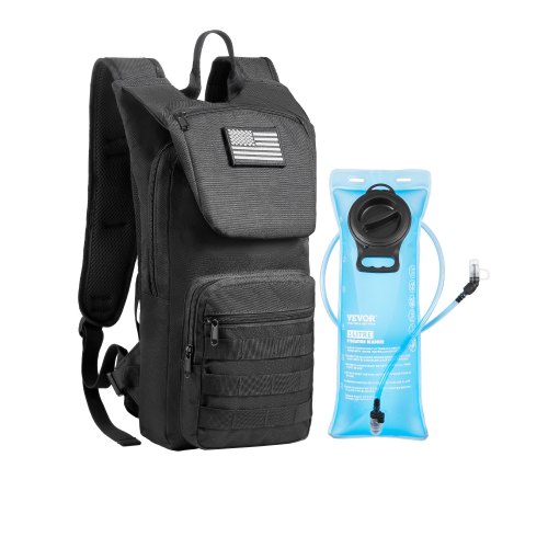 

VEVOR Sac à dos d'hydratation, 18 L, sac à dos d'eau avec poche à eau en TPU 3 L, sac à dos de randonnée militaire avec rangement pour hommes et femmes, pour randonnée, course à pied, cyclisme, noir
